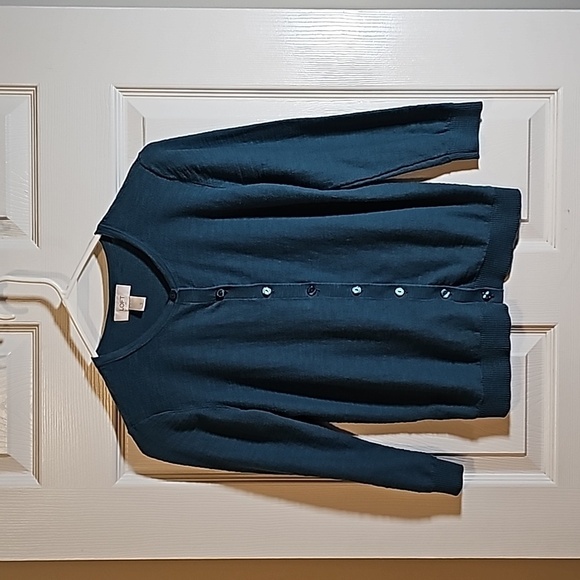 LOFT Sweaters - LOFT Green Button Front Cardigan Sweater Top Size S